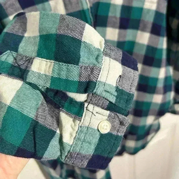 Wrangler Wrancher Shirt Teal/Navy/Cream Plaid Flannel Button Down Shirt. Size XL - Picture 9 of 12